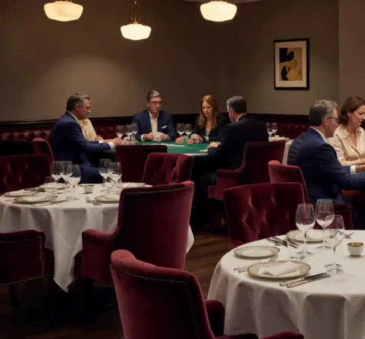 Interior modern și elegant al Dinner and Cards Club